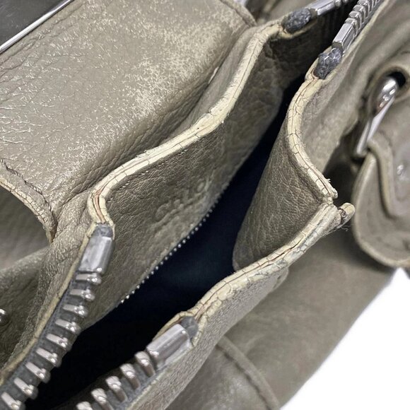 Auth Chloe Paddington Gray Leather Handbag - Picture 15 of 16